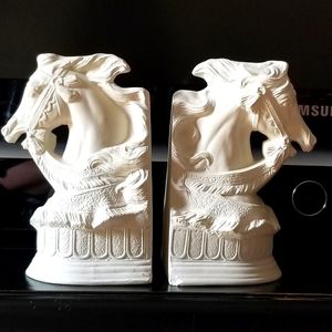 Ceramic Bisque Horse bookends, paintable